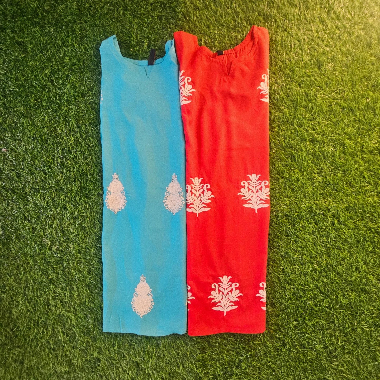 Women's Straight Fit Tunic Hand Embroidered Lucknowi Chikankari Straight Top Short Kurti