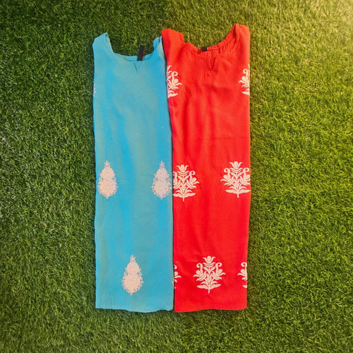 Women's Straight Fit Tunic Hand Embroidered Lucknowi Chikankari Straight Top Short Kurti